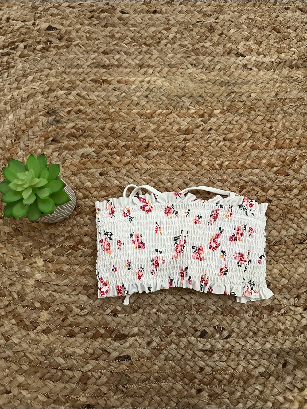FLORAL STRAPLESS BIKINI TOP